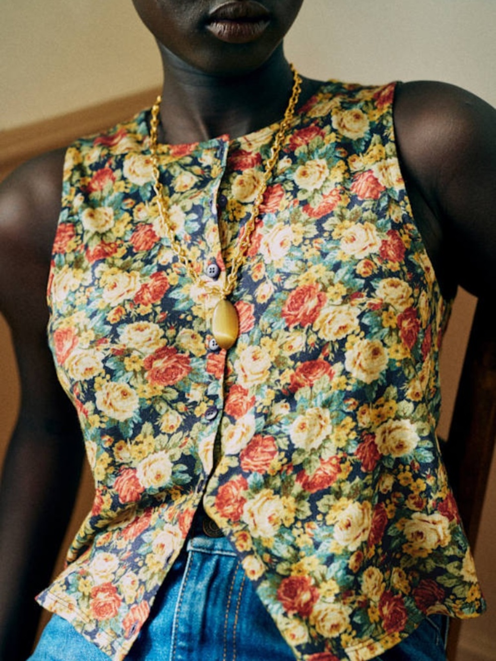 Sezane Loriane Top - Small - Alicante Blue Print